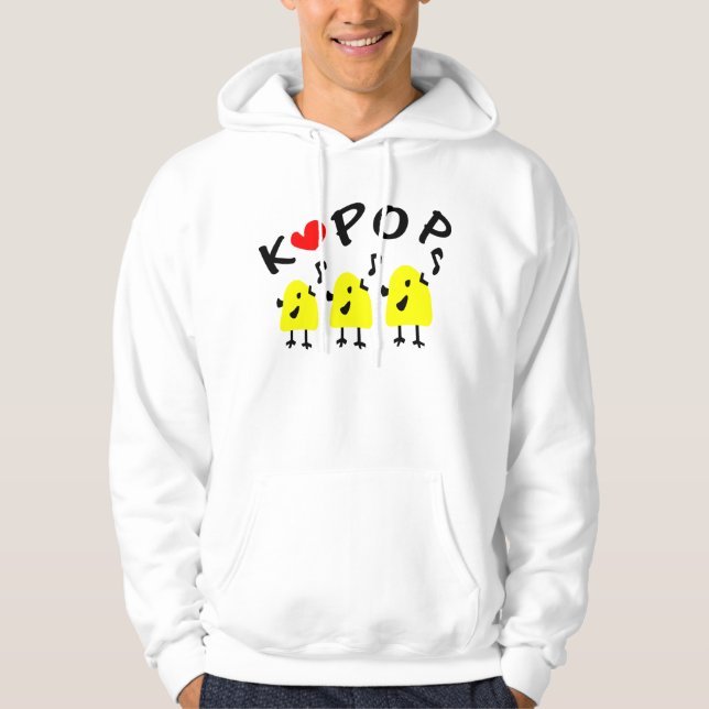 KÄRLEK K POP LITE FÅGLAR SJUNGA SWEATSHIRT MED LUVA (Framsida)