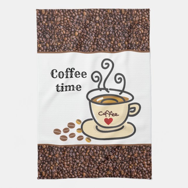 Kärlek kaffe / Hem kaffe Bar Hand eller  Kökshandduk (Vertikal)