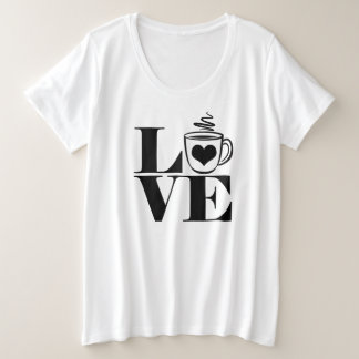 Kärlek-kaffe Kopp Heart Coffee Älskare T Shirt