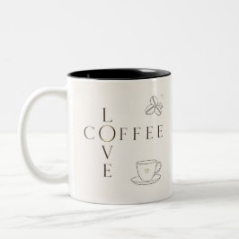 Kärlek kaffe minimalist mugg | Söt kaffe älskare m
