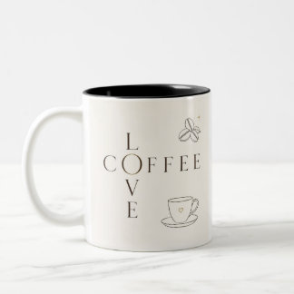 Kärlek kaffe minimalist mugg | Söt kaffe älskare m