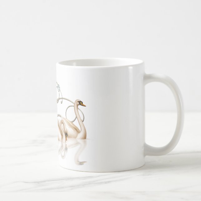 Kärlek-kaffe Mugg med två Svanar (Höger)