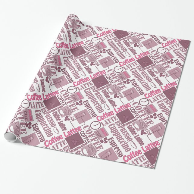 Kärlek kaffe presentpapper (Utrullad)