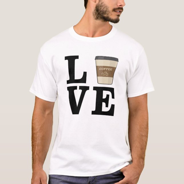 Kärlek kaffe t shirt (Framsida)