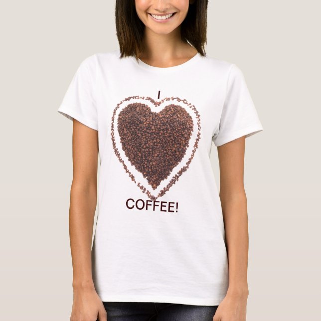 Kärlek-kaffe T-shirt (Framsida)