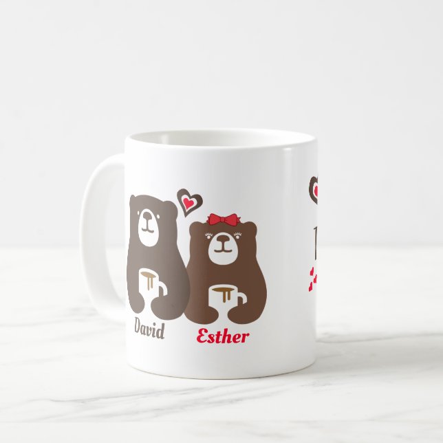 Kärlek-kaffetid med min honungsbjörn Mugg (Framsida vänster)