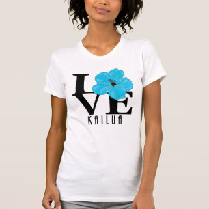 KÄRLEK Kailua Blue Hibiscus (framsida) T Shirt