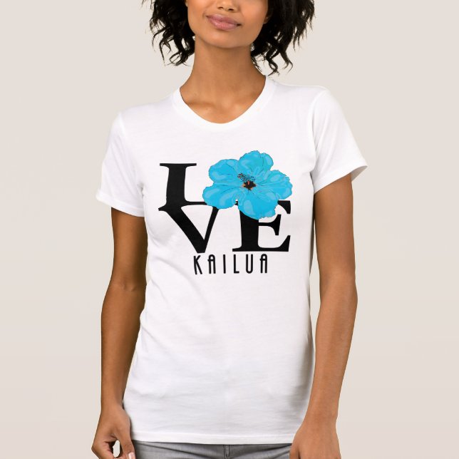 KÄRLEK Kailua Blue Hibiscus (framsida) T Shirt (Framsida)