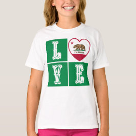 Kärlek Kalifornien Statlig flagga Heart-Pridet T Shirt