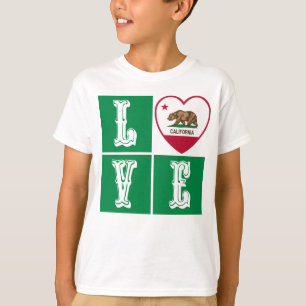 Kärlek Kalifornien Statlig flagga Heart-Pridet T Shirt