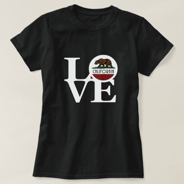 KÄRLEK Kalifornien (vit text) T Shirt (Design framsida)