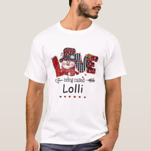 Kärlek kallades Lolli Snögubbe jul Red Plai T Shirt