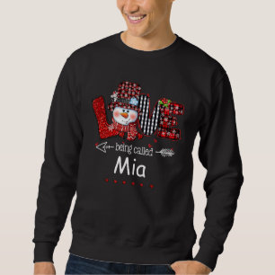 Kärlek kallades Mia Snögubbe jul Red Play Lång Ärmad Tröja