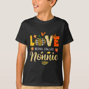 Kärlek kallades Nonnie Pumpkin Höst löv tack T Shirt