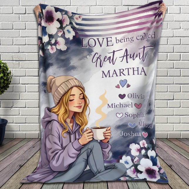 Kärlek kallades Underbara Moster Niece och Nephews Fleecefilt (Love Being Called Great Aunt Niece and Nephews Fleece Blanket)