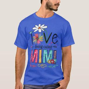 Kärlek kallas Mimi Daisy Flower Proud Grandma T Shirt