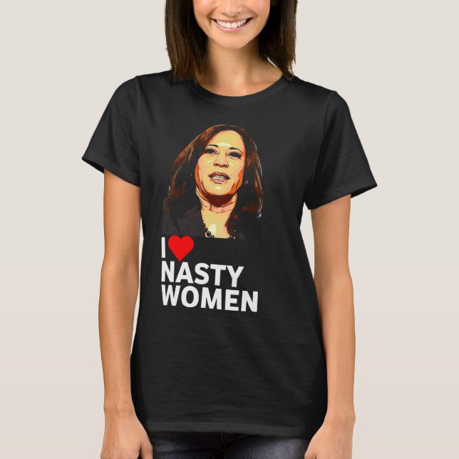 Kärlek Kamala Harris Nasty Woman Tee Shirt För man (Framsida)