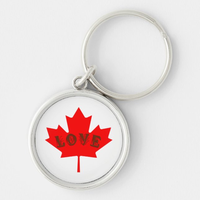 kärlek Kanada Dag Red Maple löv nyckelring (Framsidan)