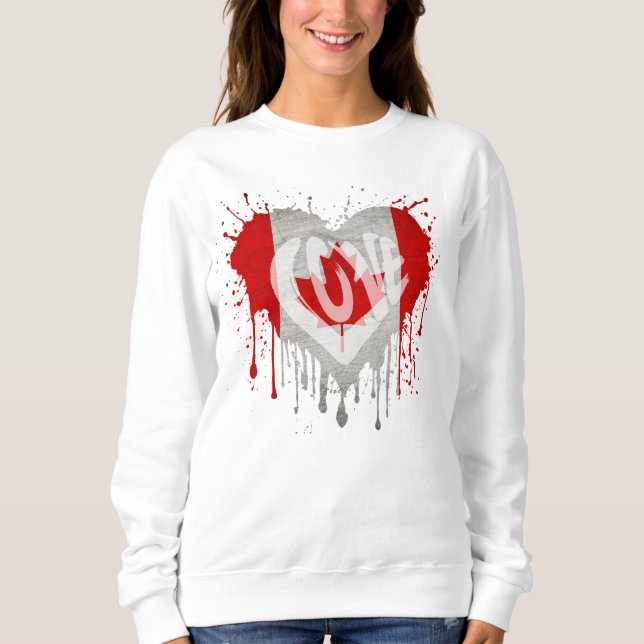 Kärlek Kanada Flagga T Shirt (Framsida)