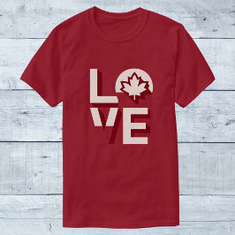 Kärlek Kanada Maple Löv T Shirt