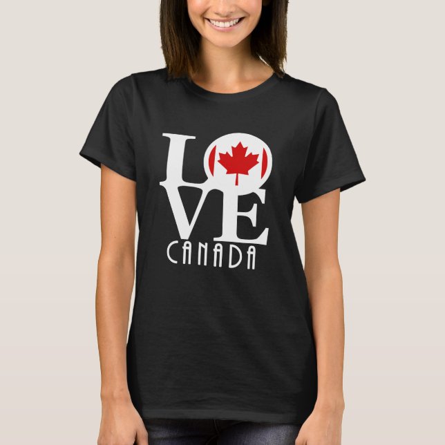 KÄRLEK Kanada (vit text) T Shirt (Framsida)