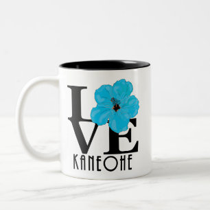 KÄRLEK Kaneohe Blue Hibiscus 11oz Två-Tonad Mugg