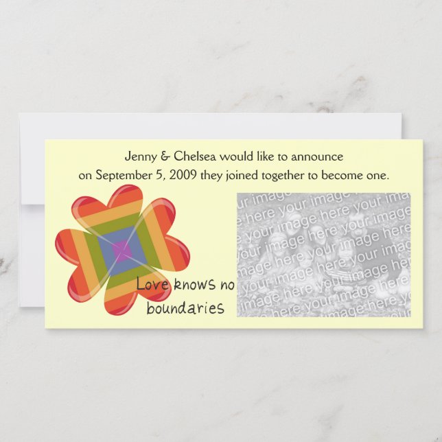 Kärlek känner inga gränser meddelande (Framsida)