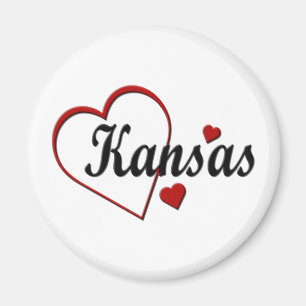 Kärlek Kansas Hearts Magnet