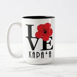 KÄRLEK Kapa`a Hawaii Red Hibiscus 15oz Två-Tonad Mugg