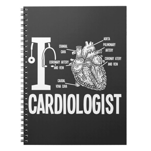 Kärlek kardiolog Heart Anatomy Medical Cardiology Anteckningsbok (Framsidan)