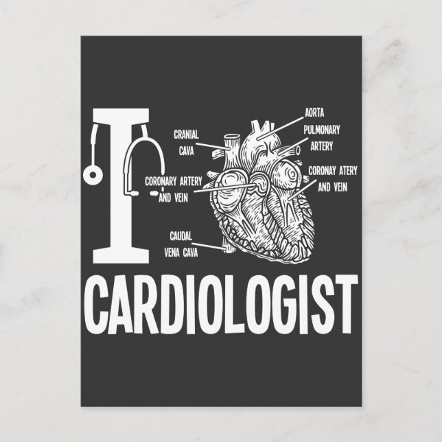 Kärlek kardiolog Heart Anatomy Medical Cardiology Vykort (Framsida)