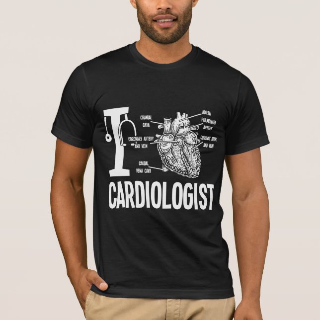 Kärlek kardiolog Hjärtanatomi Medicinsk kardiologi T Shirt (Framsida)