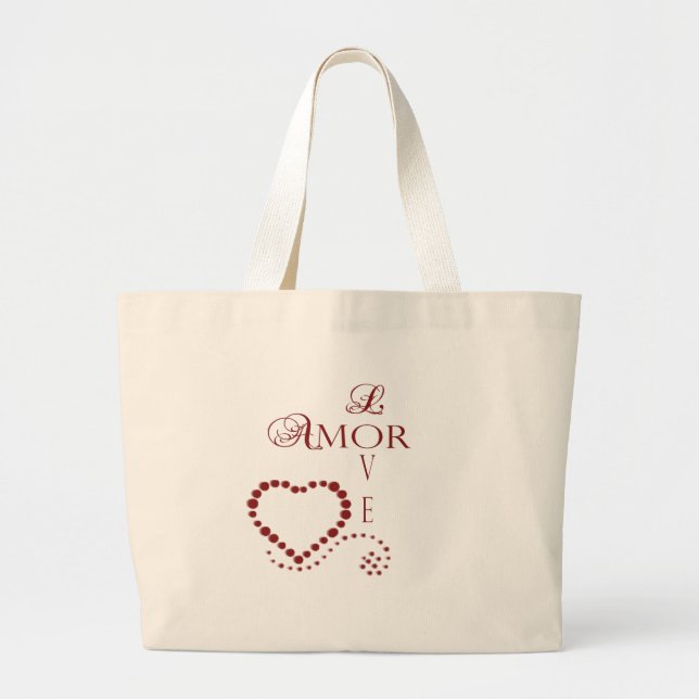 Kärlek Kärlek Heart Valentine Jumbo Tygkasse (Framsidan)
