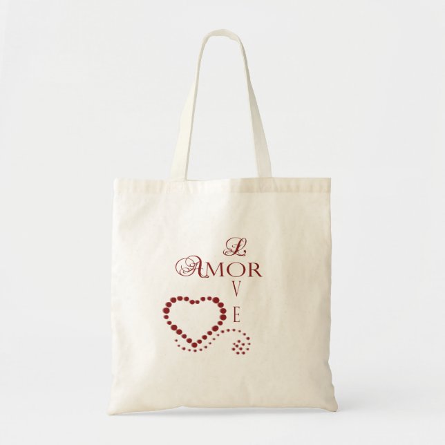 Kärlek Kärlek Heart Valentine Tygkasse (Framsidan)