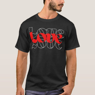 KÄRLEK KÄRLEK KÄRLEK i Röda och Vita familjen T Shirt