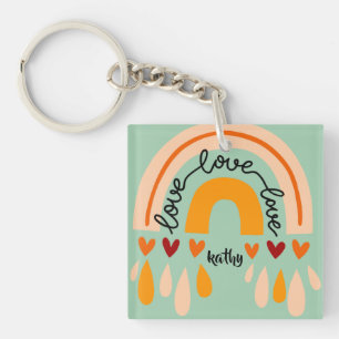 KÄRLEK KÄRLEK KÄRLEK RETRO BOHO RAINBOW HEARTS