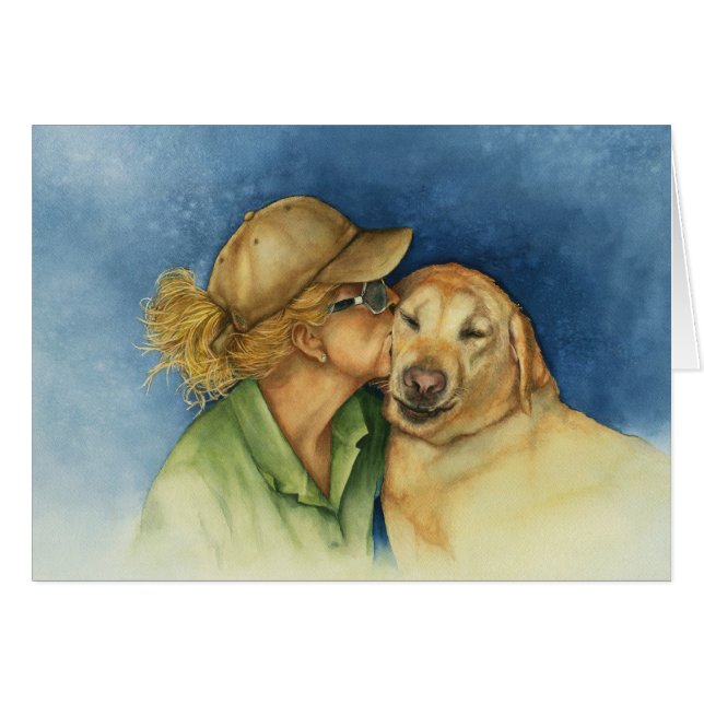 Kärlek, Kärlek min Hund Hälsningskort (Framsidan Horizontal)