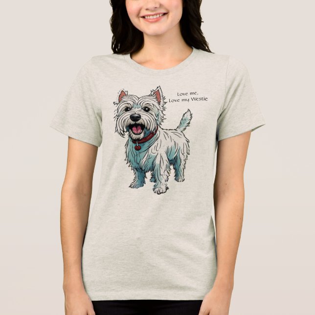 Kärlek, Kärlek min Westie, redigerbar text T Shirt (Framsida)