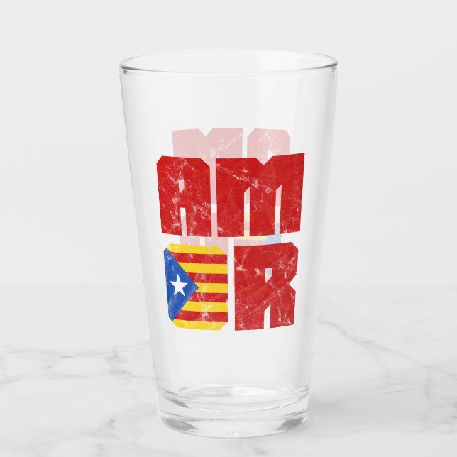 Kärlek Katalanska Kärlek, Katalonien Estelada Flag Glaskopp (Baksida)