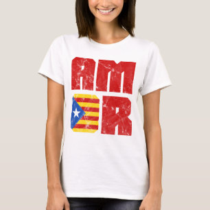 Kärlek Katalanska Kärlek, Katalonien Estelada Flag T Shirt