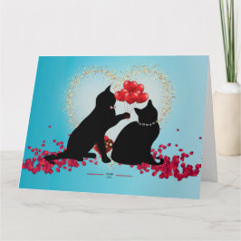 Kärlek - Katt Valentine Ballonger - Presentpåse Kort