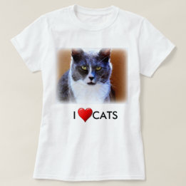 Kärlek Katter Dam Vit Grundt-Shirt Tee Shirt