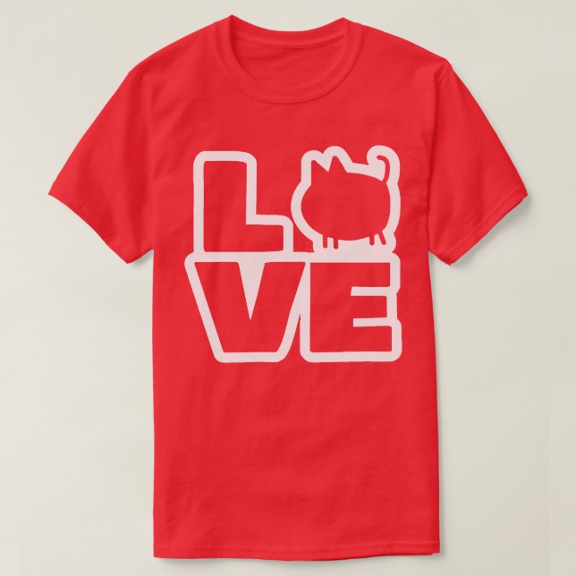 Kärlek-katter i vita Valentines day T Shirt (Design framsida)