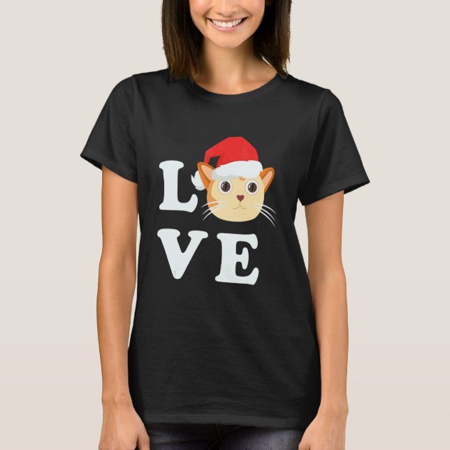 Kärlek Katter Jul Pjs Xmas T Shirt (Framsida)