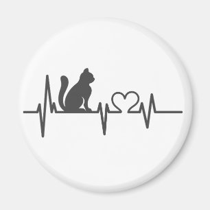 Kärlek kattkardiogram - Välj bakgrundsbild färg Magnet