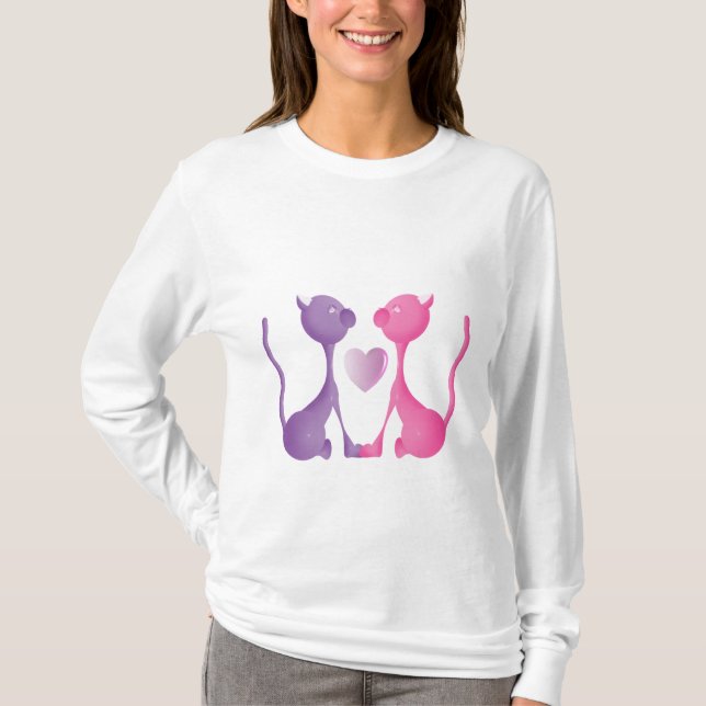 Kärlek Kattunge Tee Shirt (Framsida)