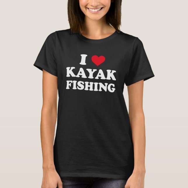 Kärlek Kayak Fishing Kayaking T Shirt (Framsida)