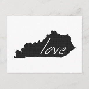 Kärlek Kentucky Karta Shaped Antique Black Chalkbo Vykort