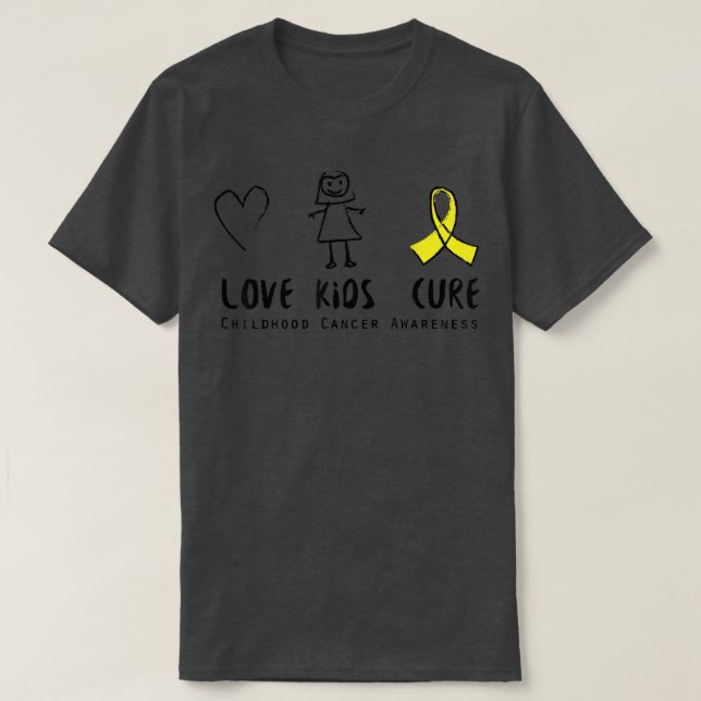 Kärlek Kids Cure Children Cancer Awareness Cute Su T Shirt (Design framsida)