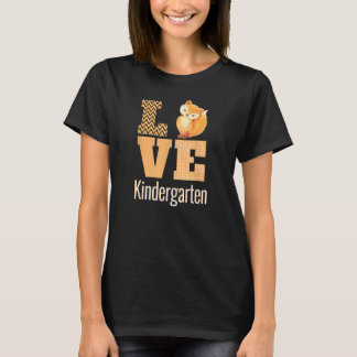 Kärlek Kindergarten Fox Kinder Lärare tillbaka til T Shirt
